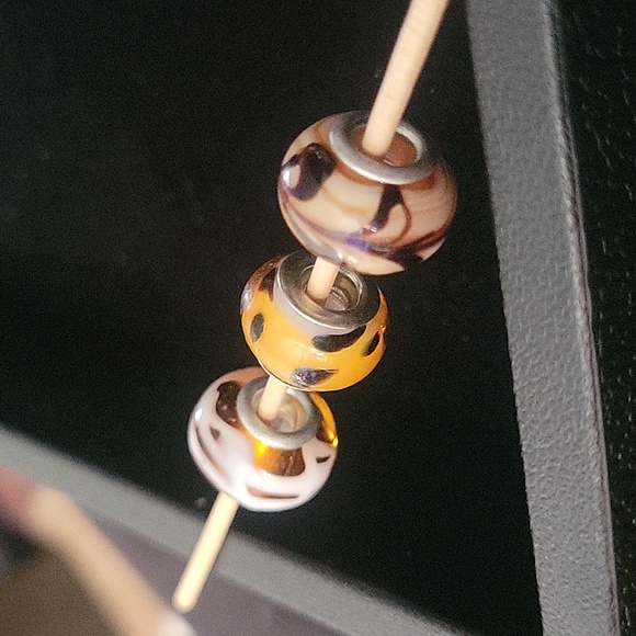 925 set of 3 GLASS charms - Picture 2 of 8